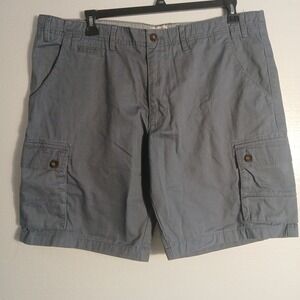 Merona Shorts Men Sz 42 Flat Front  Gray Chinos Horizontal-slit Coin Pocket